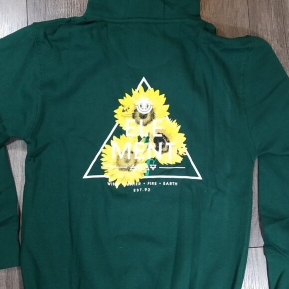 Element Men's Hoodie Size S Sunflower Green Fleece - Picture 5 of 7